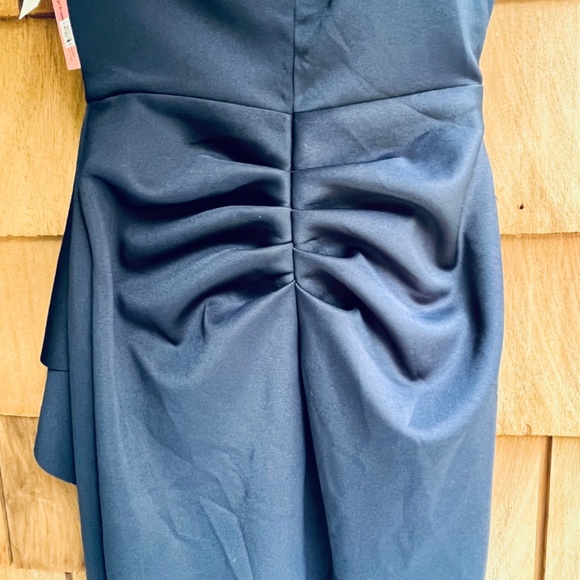 AQUA Ruffled One Shoulder Scuba Gown Size 6 ,12 Navy Women’s - Picture 15 of 17